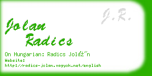 jolan radics business card